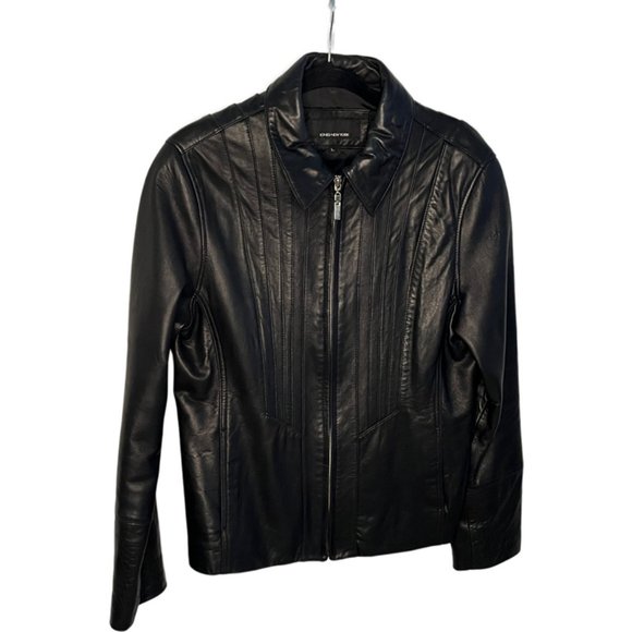 Jones New York Jackets & Coats Jones New York Black Leather Biker